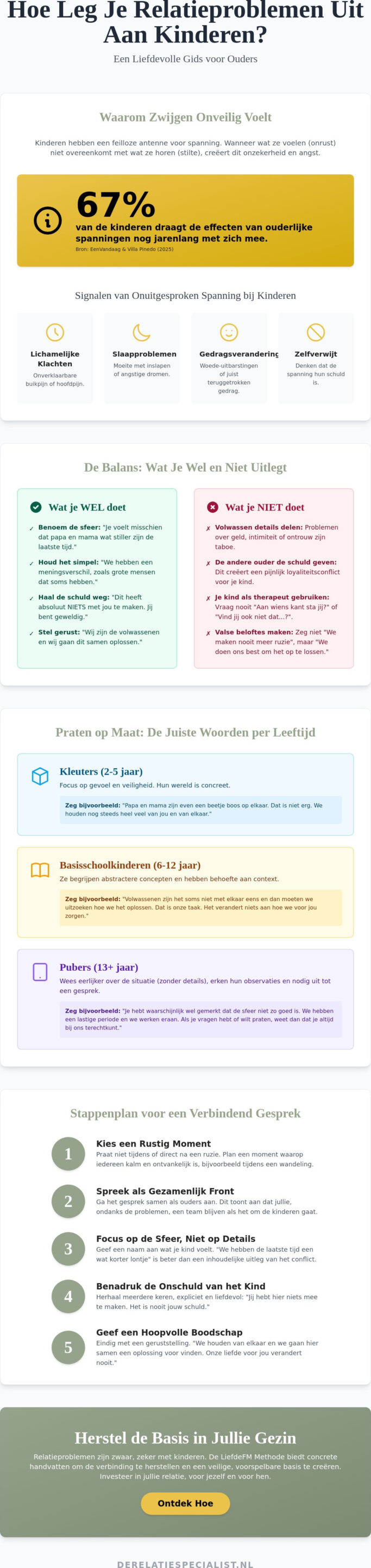 Hoe leg je relatieproblemen uit aan kinderen? Een gids voor emotionele veiligheid