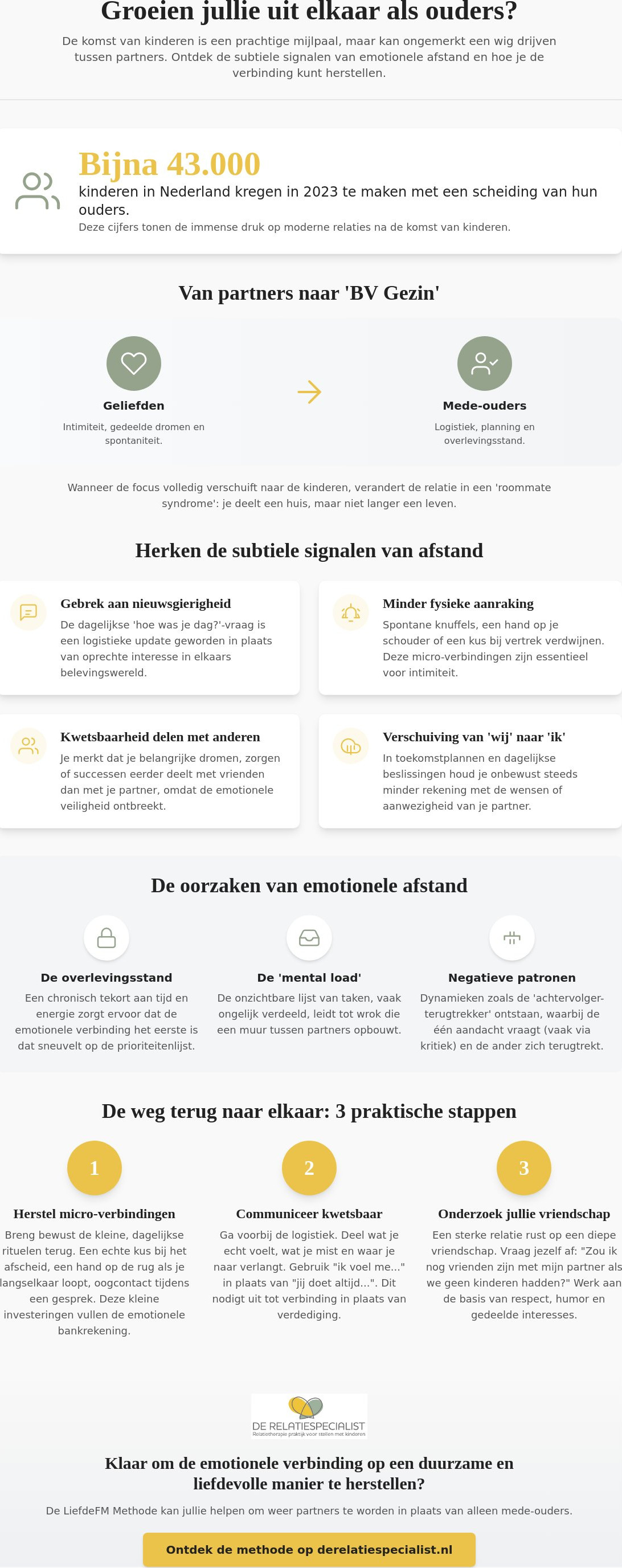 Tekenen dat je uit elkaar groeit: herken de signalen en herstel de verbinding