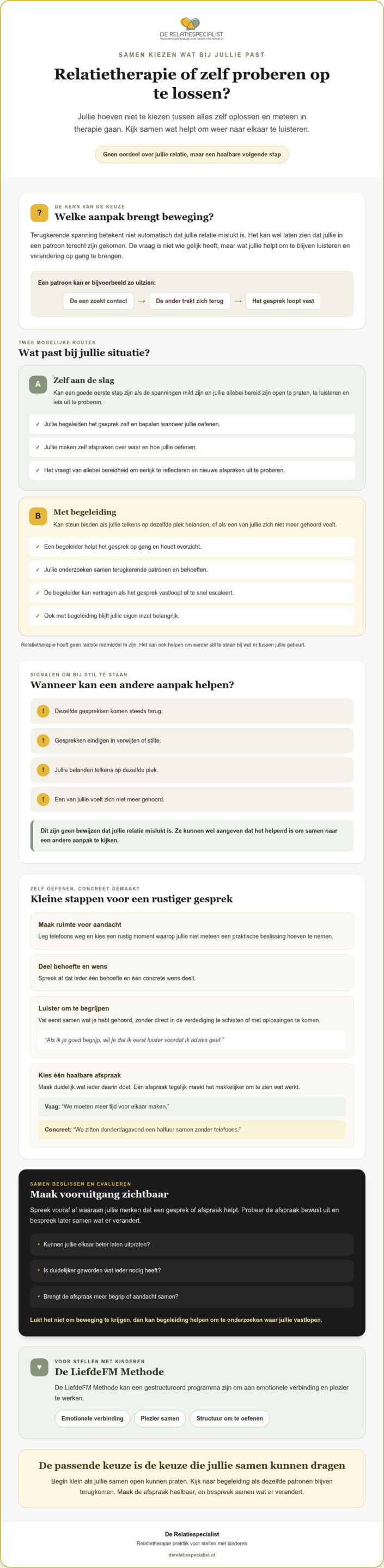 Relatietherapie of zelf proberen op te lossen: wat past bij jullie?